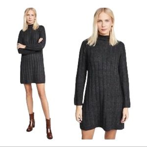 Madewell Donegal Rolled Mock Neck Sweater Dress In Donegal Coal